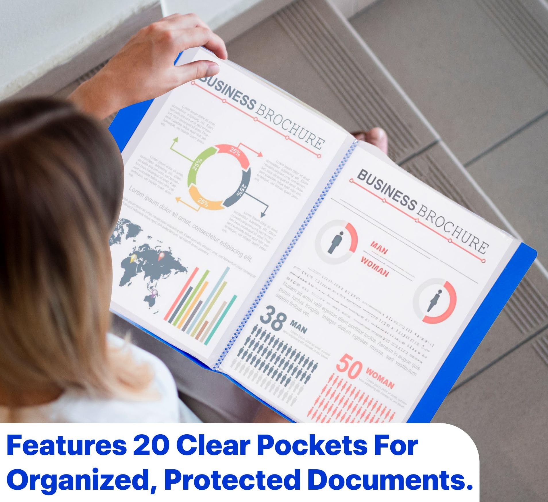 WleCrtl 5 Pack A4 Display Books, 40 Double-Sided Pockets Display Folders Presentation Folders
