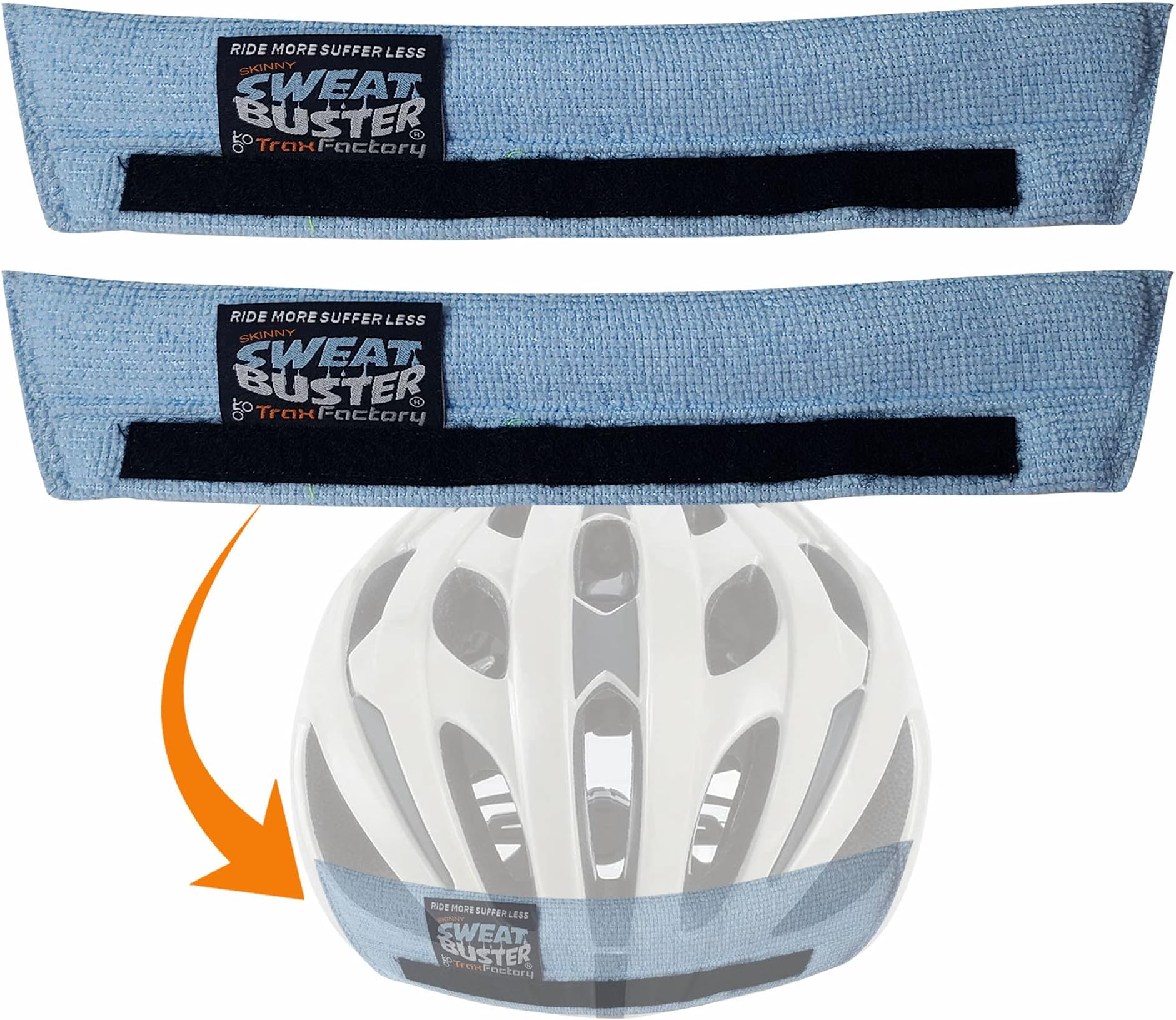 Skinny Bike Helmet Sweatband. Stops Dripping Sweat. Premium Comfort, Simple Helmet Integration & Quick Removal for Washing. All Cycling Helmets