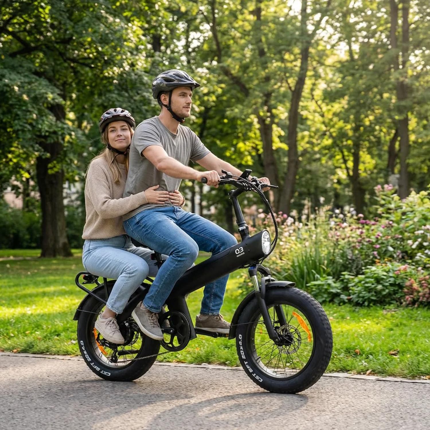 HX Q3 Bici Elettrica per Adulti,20" Fat Tire,E-bike Per Pendolari Urbani & MTB,115 NM,Batteria Rimovibile 48V 20AH,200KM,3 Modalità di Guida e 7 Velocità,Freni a Disco Idraulici,Portapacchi Posteriore