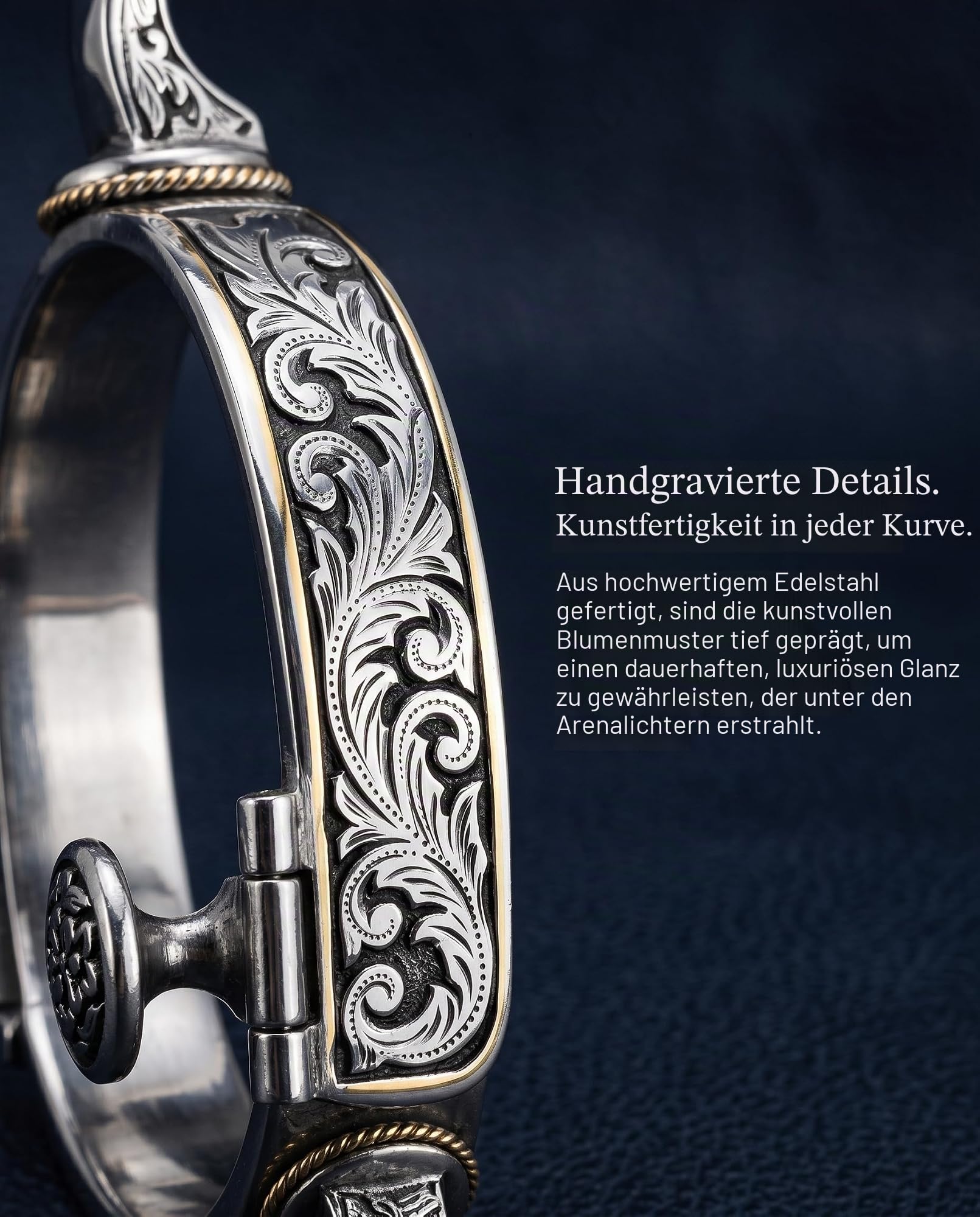 Western-Cowboy-Sporen gepaart mit 6 Löchern, Sporen aus Edelstahl, Western-Pferdesporen mit drehbarem Getriebe, Ledersporenriemen, Retro, feine Verarbeitung, für Herren und Damen, Reitsport