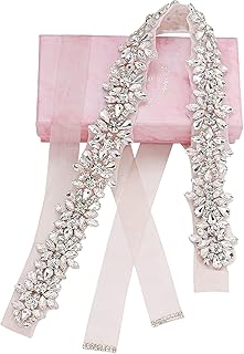 Sponsored Ad - Rhinestone Bridal Belt Silver Crystal Wedding Dress Belt Bridesmaid Sash Belt for Women Formal Evening Dresses
