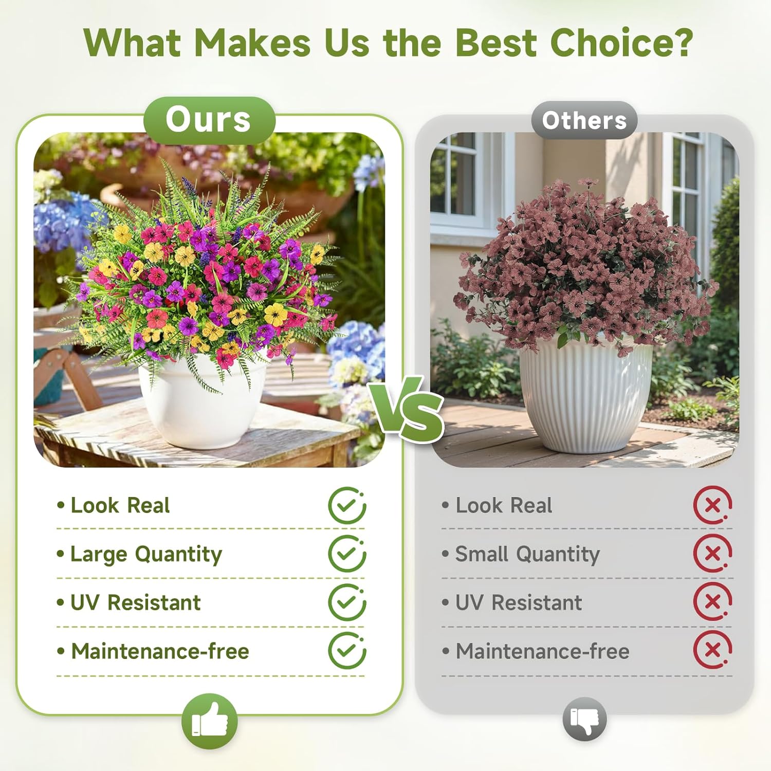 Alupssuc 24 Bundles Artificial Flowers for Outdoors Planters Spring Decoration, UV Resistant Faux Eucalyptus Violet and Lavender Silk Fake Plants for Outside Indoor Yard Home Patio Decor, Mix 3 Colors