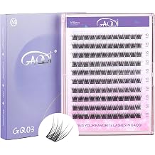 GAQQI Lash Clusters, Eyelash Clusters 120PCS C Curve Individual Lashes, Wispy Cluster Eyelash Extension 10mm Only, Natural Looking Cluster Lashes GQ03, C, 10mm