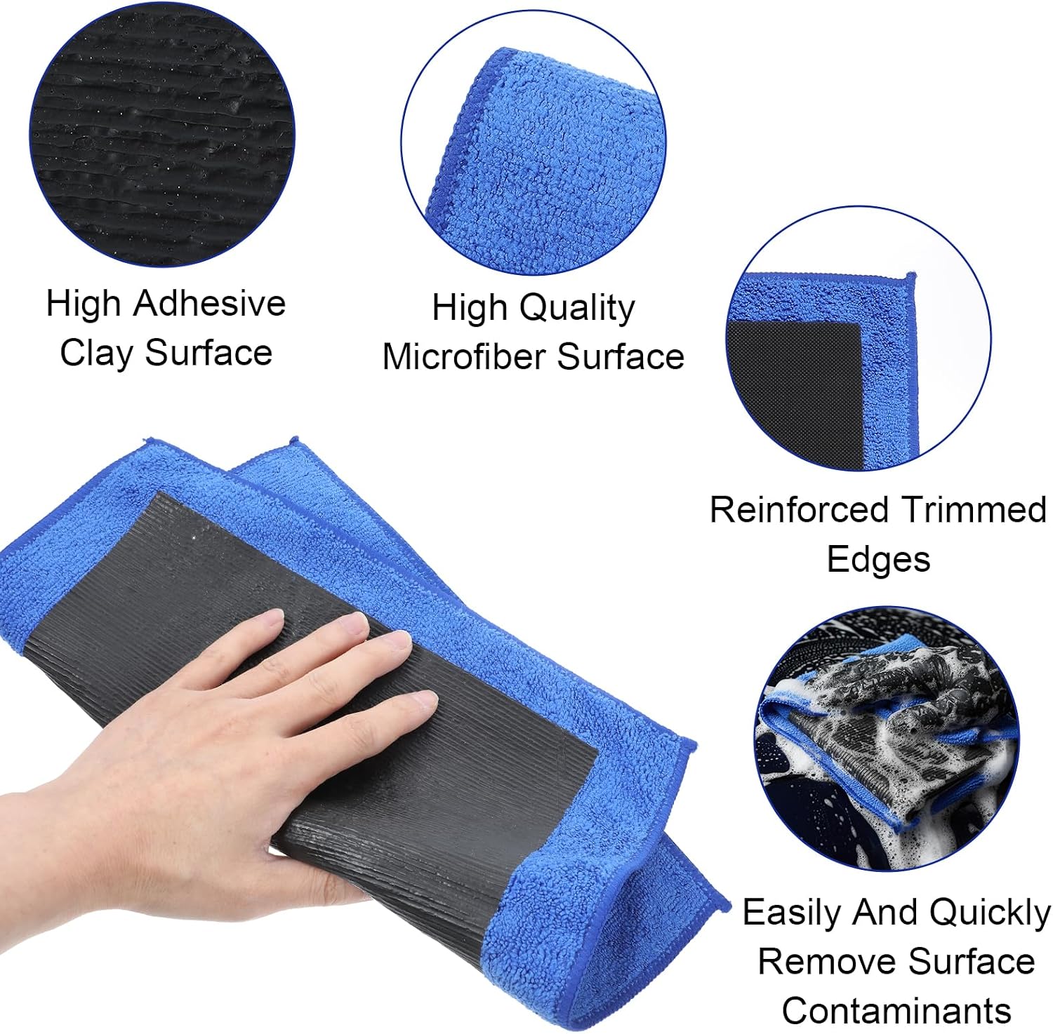 4 Pack Clay Towel Auto Detailing 12 x 12 Inch Clay Bar Towel Microfiber Car Cloth Cleaner Fine Grade Car Towels Automotive for Car Detailing Cleaning Polishing DIY Detail Tool Kit