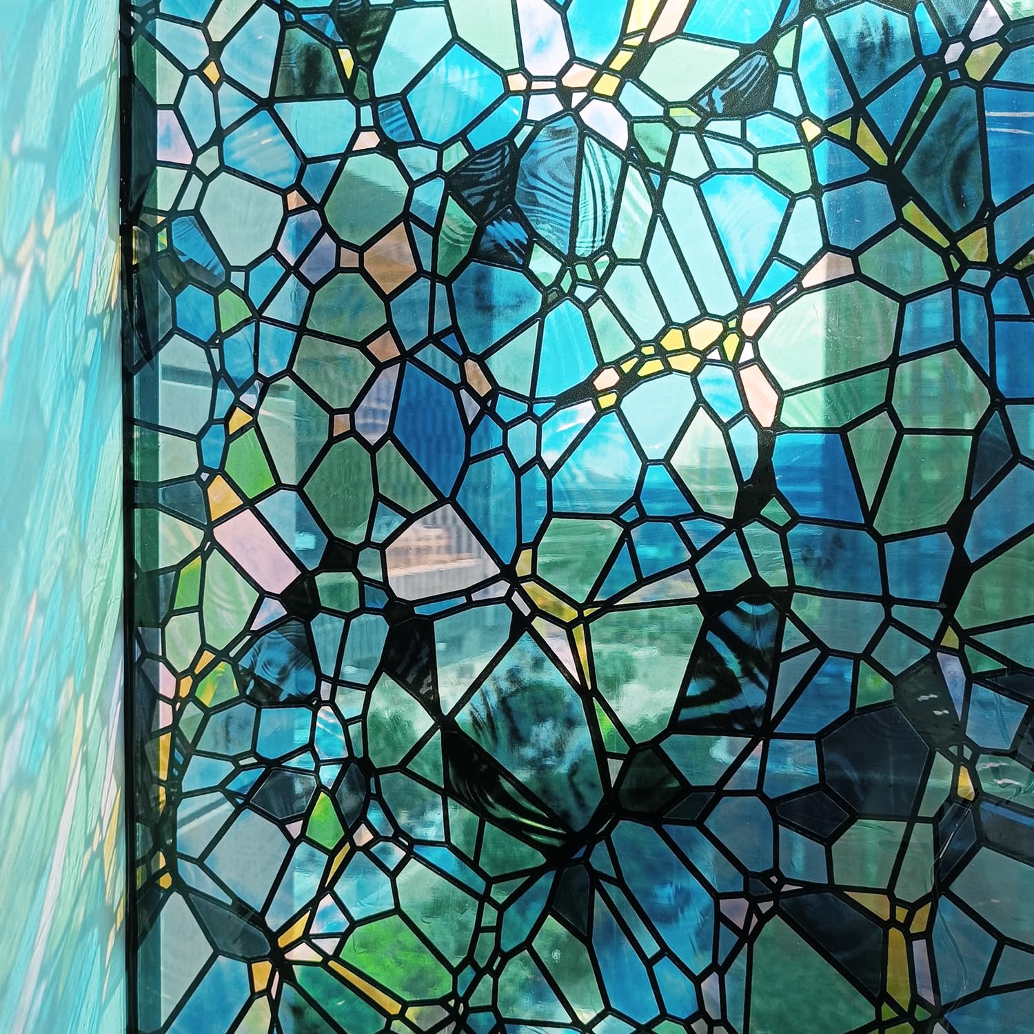 Pellicola per vetri per la privacy, pellicola elettrostatica per vetri a forma di fiore, 44,5x200CM