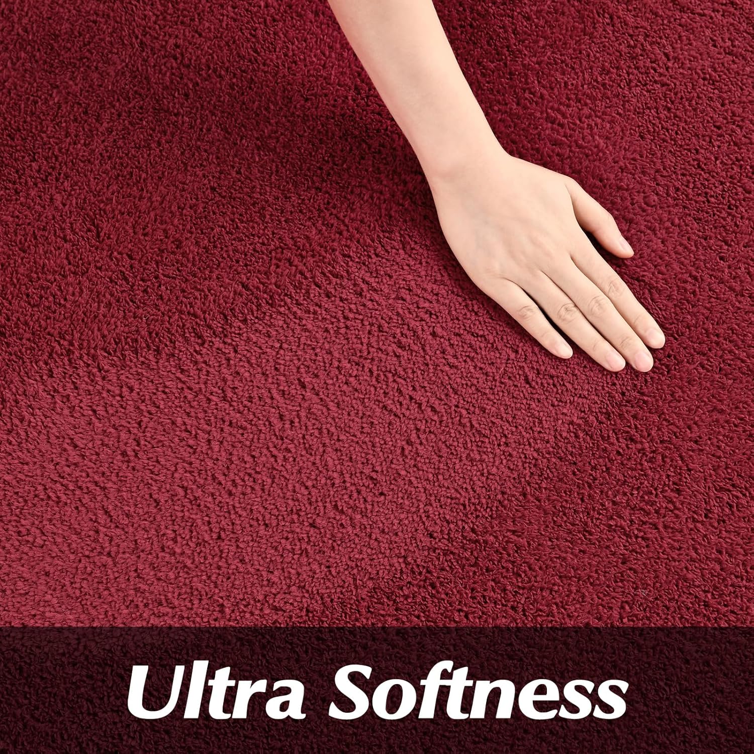 FlyDOIT Round Area Rugs for Bedroom Living Room, 4x4 Rose Red Super Soft Comfy Thickened Memory-Foam Indoor Circle Carpets, Modern Aesthetic Minimalist Carpet for Boys Girls Adults Nursery Home Décor