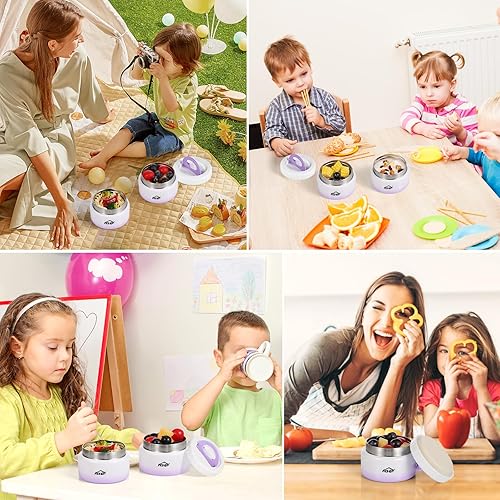 Miniatura 7 de Termo de comida caliente para niños, tarro aislado de 8 onzas para alimentos que mantiene el almuerzo calientefrío durante horas, termo de sopa a