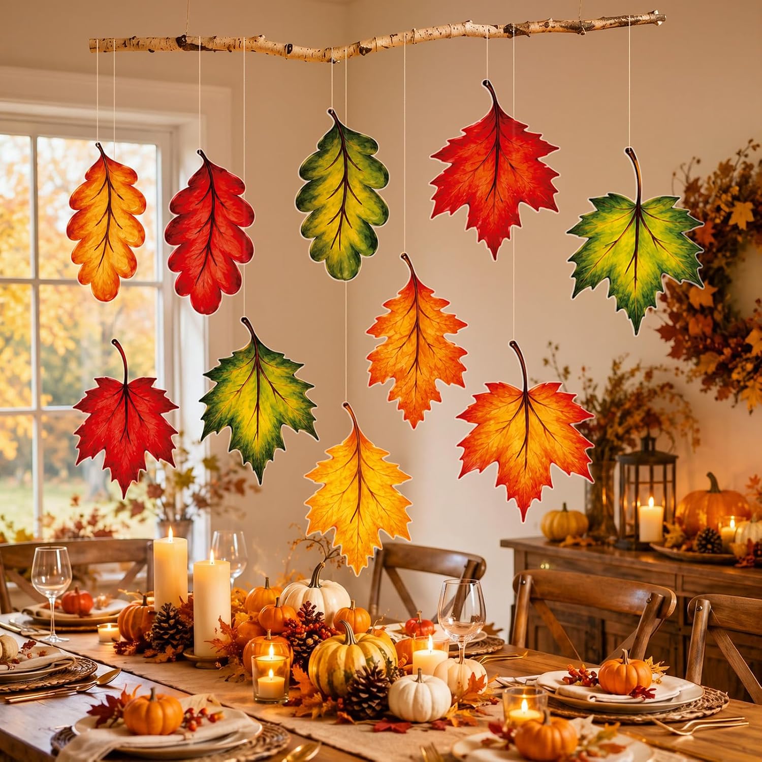 10 Pcs 16 Inch Large Fall Leaf Hanging Decor Classroom Ceiling Hanging Kit