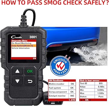 LAUNCH Creader 3001 OBD2 Scanner-2025 Upgrade Ver. Engine Fault Code Reader,Support O2 Sensor,Lifetime Free Update,Scanner for All OBDII Protocol Cars Since 1996