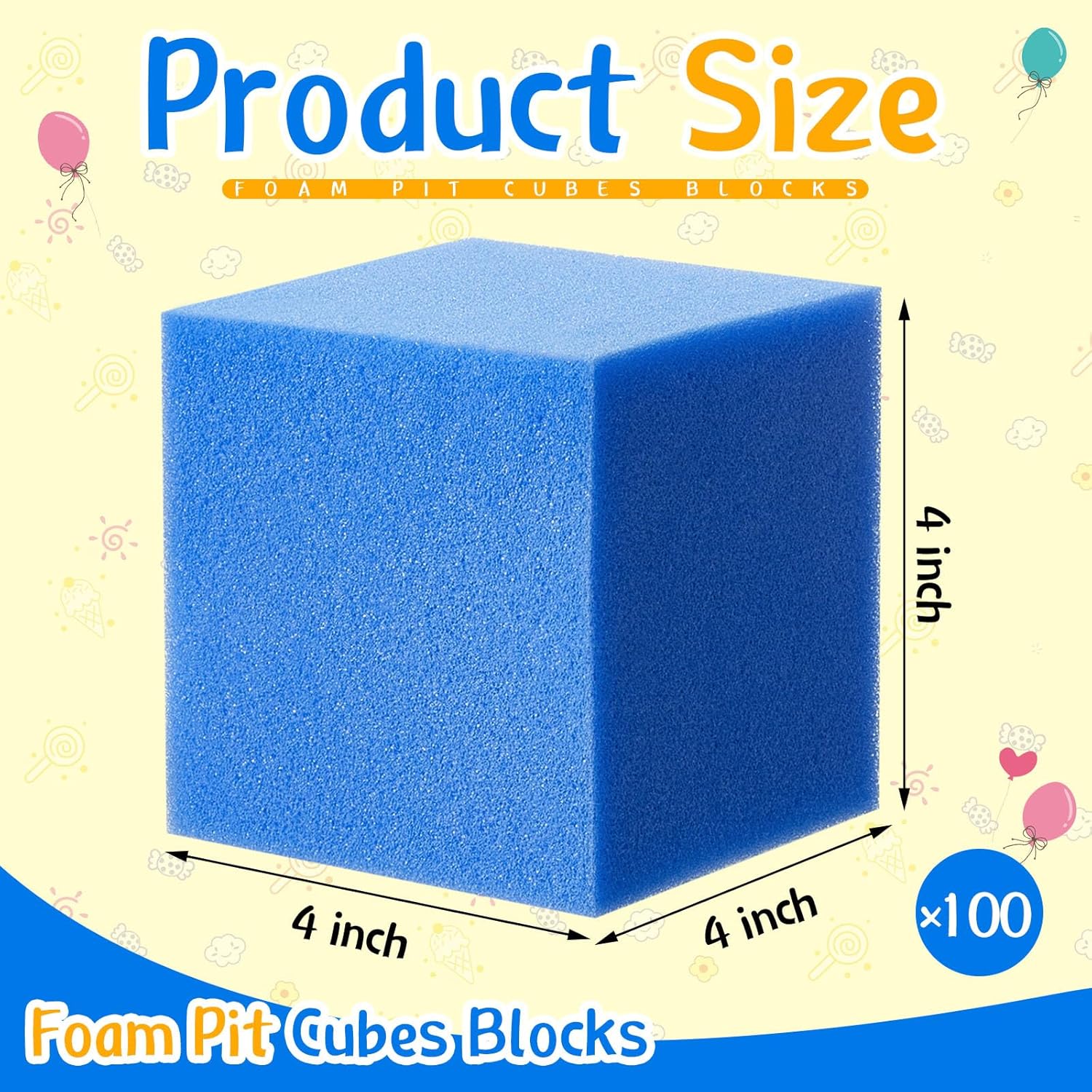 Treela Foam Pit Blocks, Foam Gym Cubes, 4 x 4 x 4 in Protective Trampoline Padding for Gymnastics, Parkour Courses, Trampoline Arenas, BMX