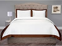 Vista 19 de Hotel Luxury - Juego de funda de edredón de 3 piezas de doble tono, 800 hilos, 100% algodón orgánico colección de ropa de cama premium Super King