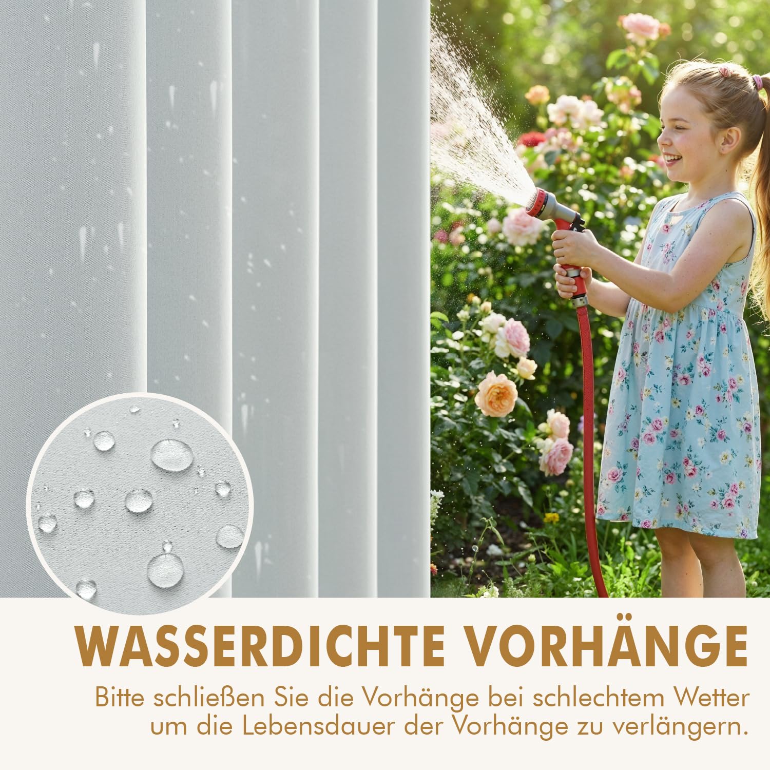 MIULEE Outdoor Vorhang 2 Stücke Outdoorvorhänge Wetterfest mit Ösen, Blickdicht Sonnenschutz Wasserdicht Outdoor Außen Gardine für Garten Terrasse Pavillon Veranda Balkon B 132 x H 245 cm Grau-Weiß