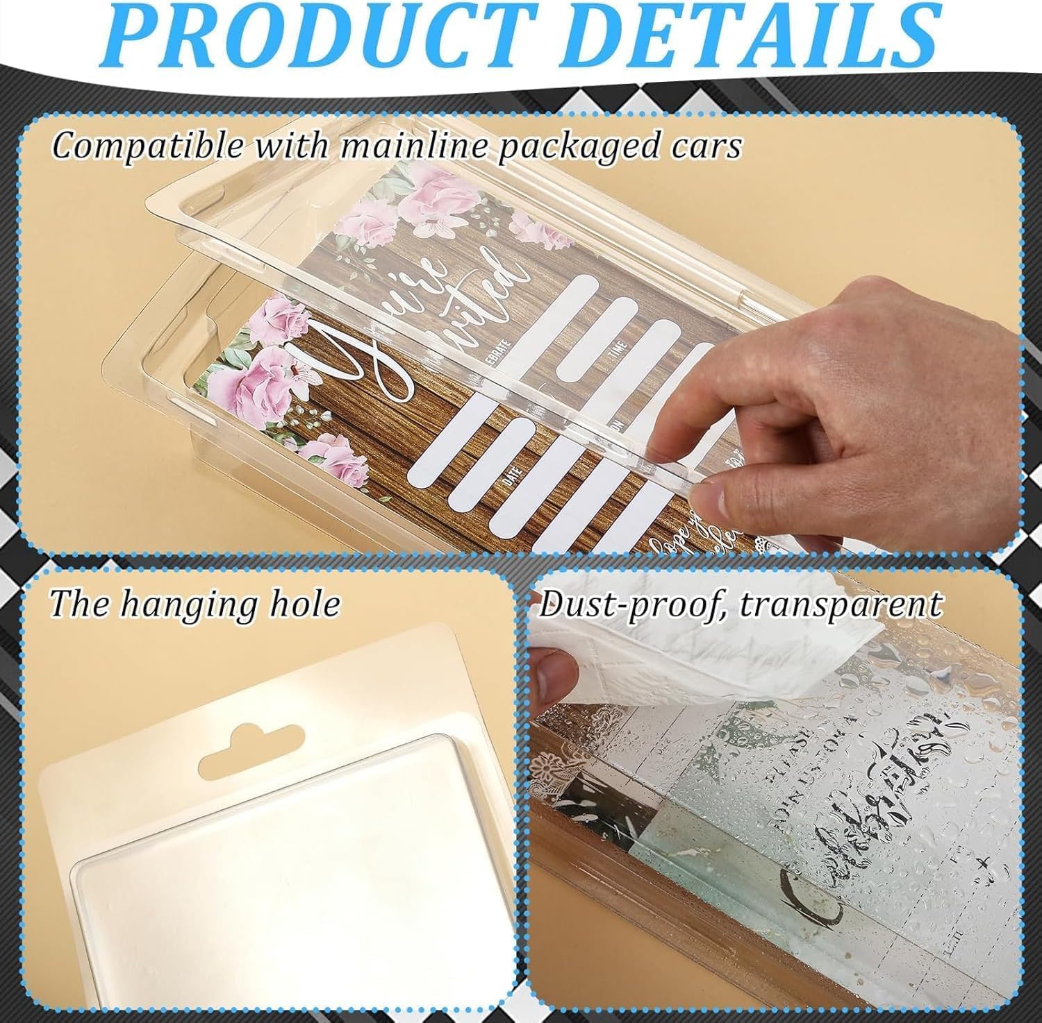 10 Pack 5 Separate Car Protector Case for Hot Wheels Mainline,Protector Packs Compatible with Hot Wheels Model,5 Car Clamshell Display Clamshell Cases Plastic Display Protective Case