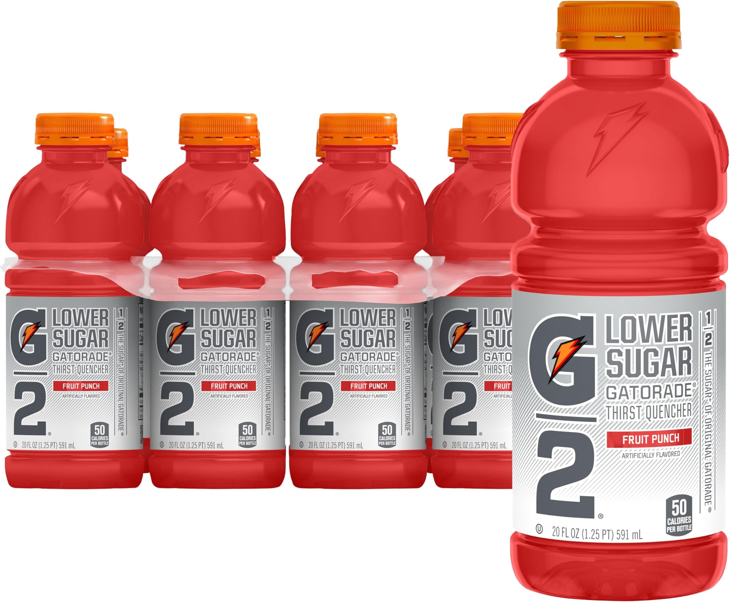 Gatorade G2 Thirst Quencher, Fruit Punch, 20 Fl Oz Bottles, 8 Pack