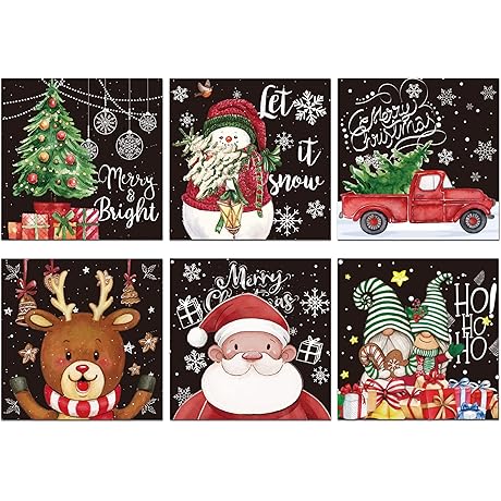 6 Sets 5D Diamond Painting Kits for Kids Christmas