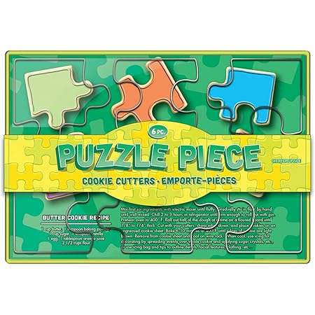 Fox Run Puzzle Pieces Cookie Cutter Set, 6, Stainless Steel