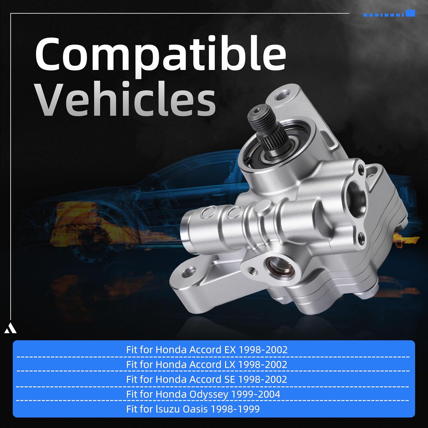Power Steering Pump, for Honda Accord EX/LX/SE 1998-2002, for Odyssey 1999-2004, for lsuzu Oasis 1998-1999, Power Assist Pump Replace# 21-5268, 215268, 965268, 5339, 5339N, 56110P8FA01