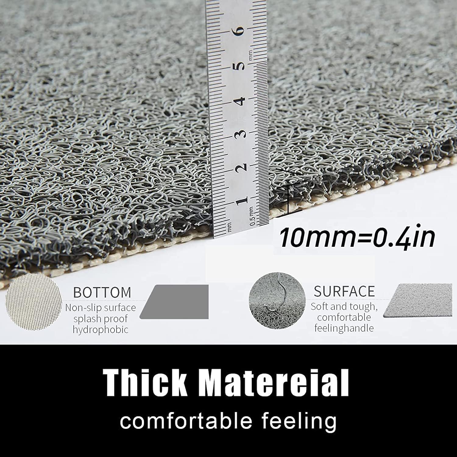 HXZDEY Non-Slip Bathtub Mat - Secure Mat, Shower Mats for Bath Tub, Pool Mats for Floor, Quick Drying Easy Cleaning PVC Loofah Bathmat for Bathroom (Color : Brown, Size : 44 * 75cm)
