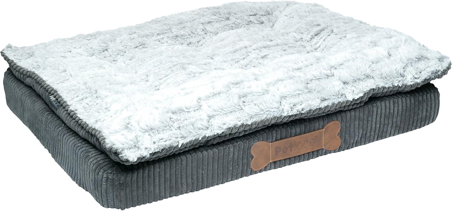 Petface Ultimate Luxury Memory Foam Bed,Grey,Large