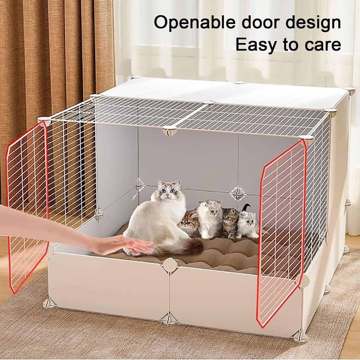 Cat House Cat Cages,Indoor Cat Enclosure Cat Kennel Kitten Playpen Dog Crates for Large Dogs Ferret Cage Pet Playpen for Cat and Small Animals,Yellow-C