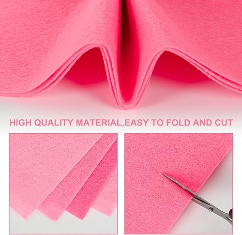 Miniatura 3 de Whaline 30 hojas de tela de fieltro rosa, suaves, gruesas, surtidas, 3 colores, paquete de fieltro para manualidades, costura, proyectos de arte de