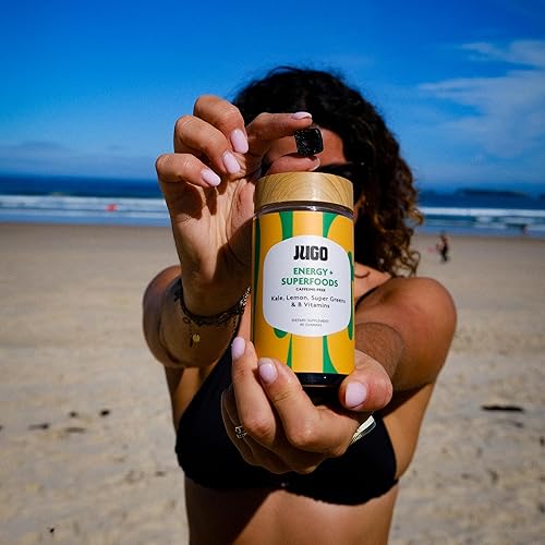 Miniatura 7 de JUGO Energy + SUPERFOODS  Gomitas de vitamina B12 con col rizada y súper verdes  40 gomitas energéticas sin cafeína  A base de plantas, sin