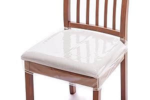 Clear Plastic Chair Covers - 4 Pack Vinyl Custom Fit Dining Chair Seat Protector