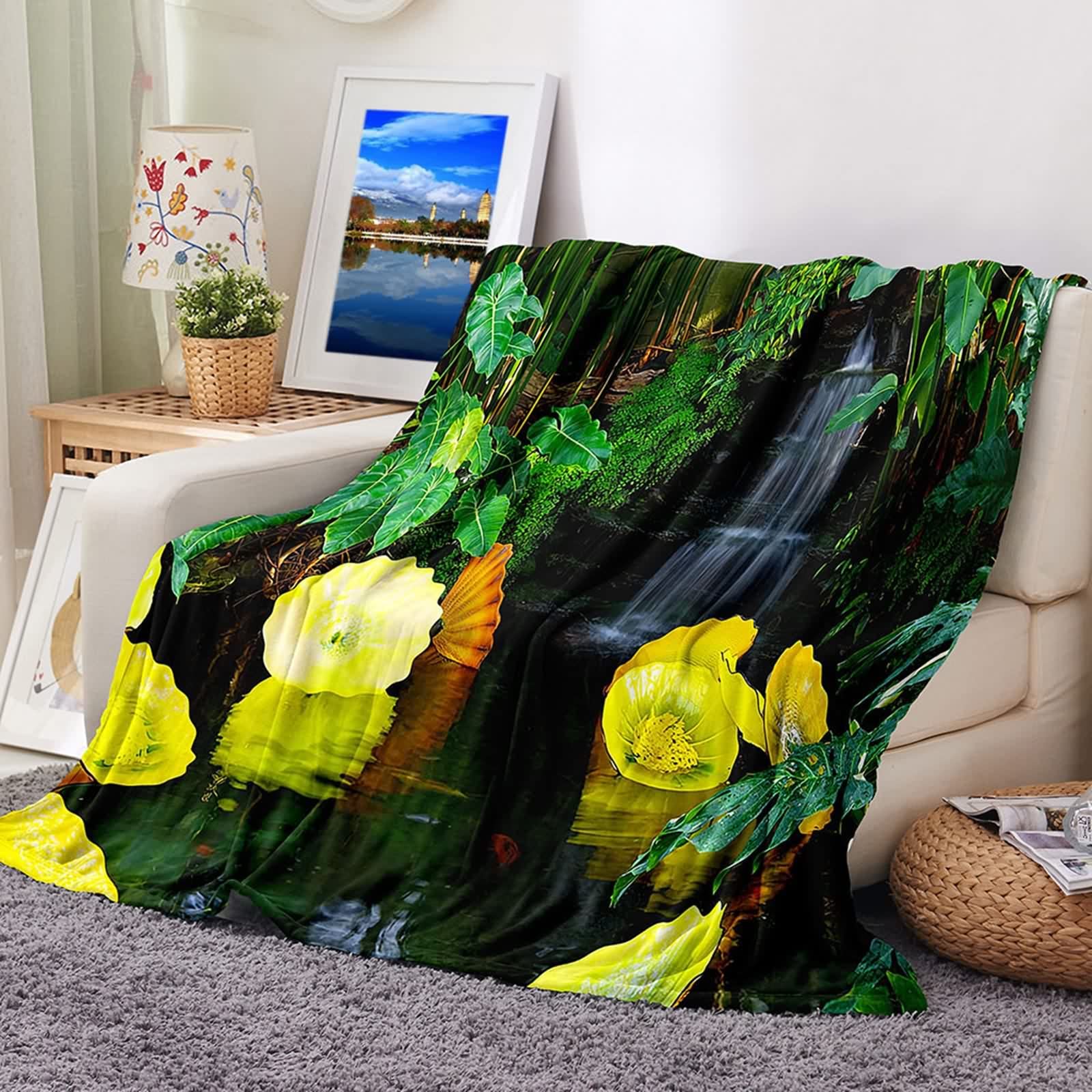 Couverture polaire flannel KnSam chaude contre le froid plaid 100x150cm pour canapé doux