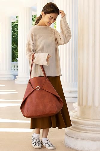 Miniatura 5 de Leather Tote Bag, Oversized Hobo Bags, Large Tote Bag for Women Work, Vegan Leather Handbags Travel, Tote Bags for School