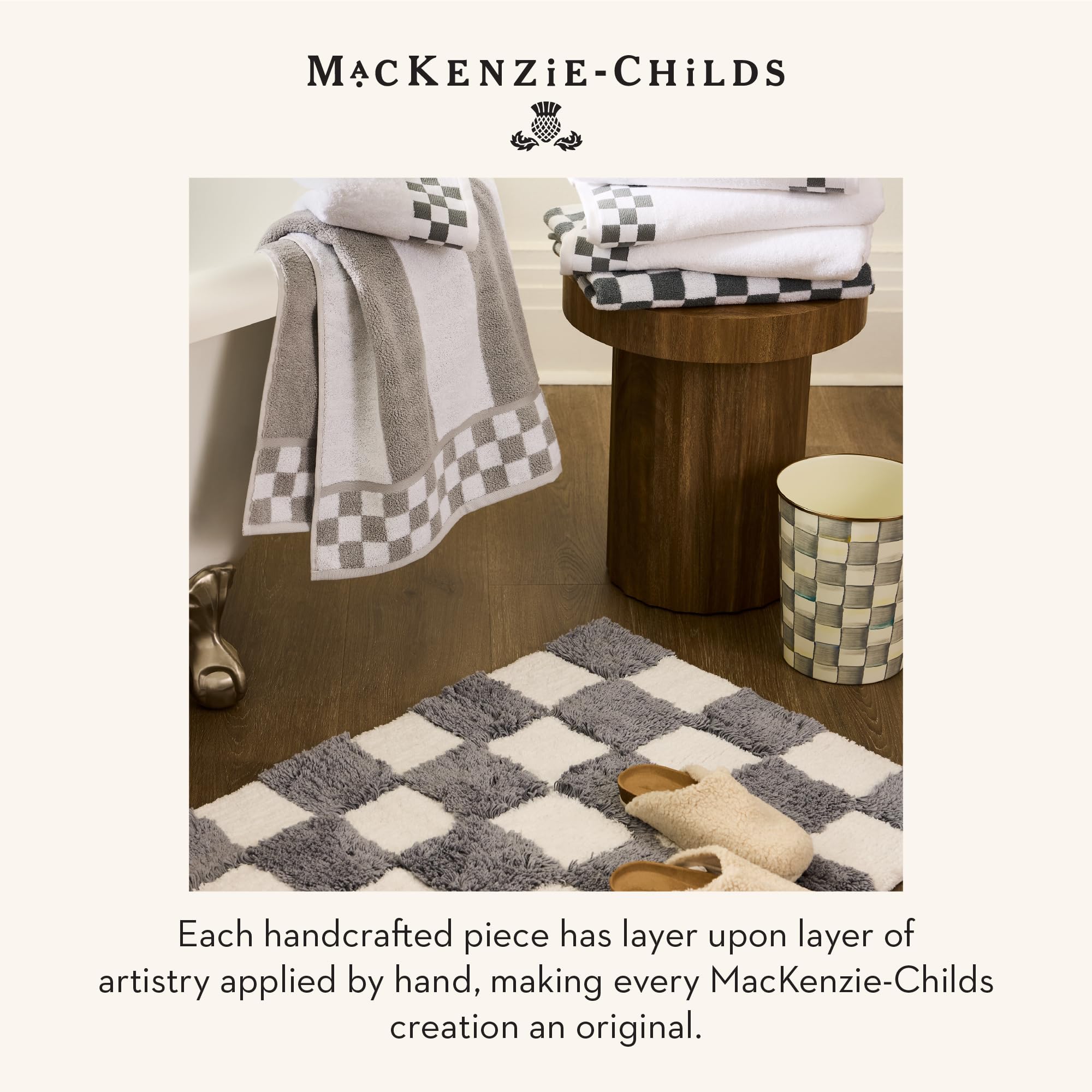 【新品・タグ付き】MACKENZiE-CHiLDS  CHECKラグ Amazon.com: MACKENZIE-CHILDS Checkerboard Bath Rug, Washable Bath