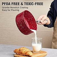 Vista 15 de Saucepan Set, Nonstick 2Qt & 3Qt Sauce Pans with Lids, Small Pot with Lid - Natural Granite, Grey