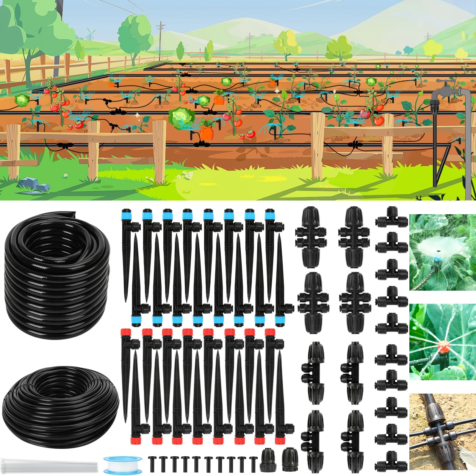 Vatony 128FT Drip Irrigation System