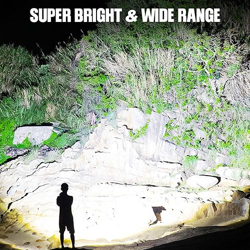 Miniatura 2 de Linternas recargables de alto lúmenes, 99,000 LM linterna LED brillante alimentada, linternas recargables USB y luces flash de mano impermeables