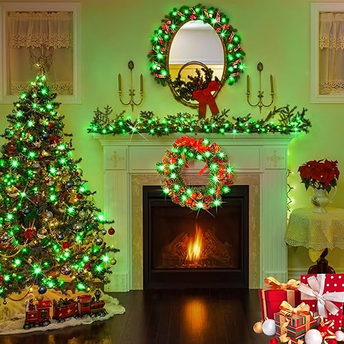 Vista 35 de KNONEW Guirnalda de 1000 luces LED de 394 pies, luces de Navidad para exteriores, 8 modos y temporizador, luces de hadas enchufables, impermeables