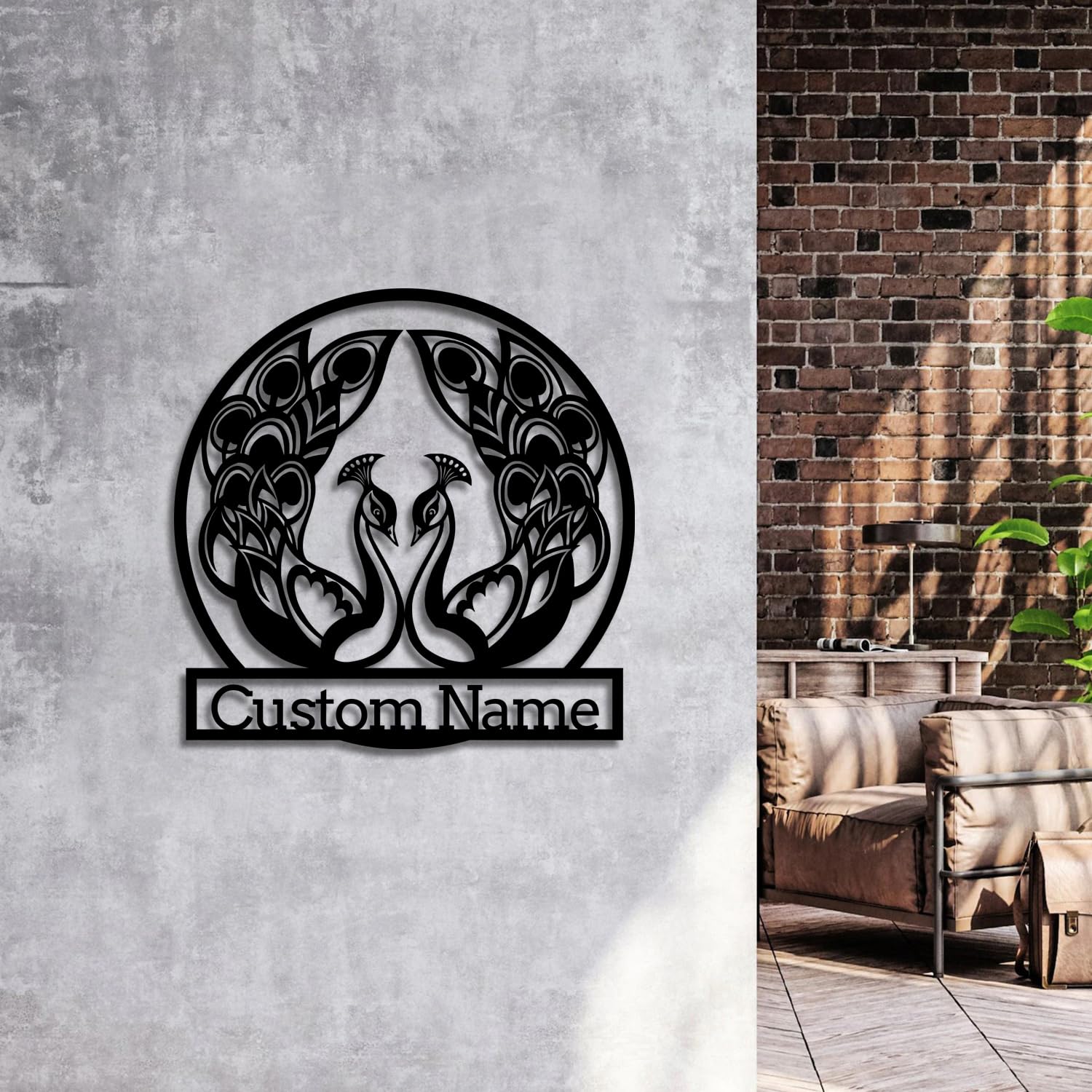 Personalized Custom Peacock Metal Wall Art, Personalized Peacock Metal Name Sign, Peacock Decor, Peacock Lovers Gift(Style D)