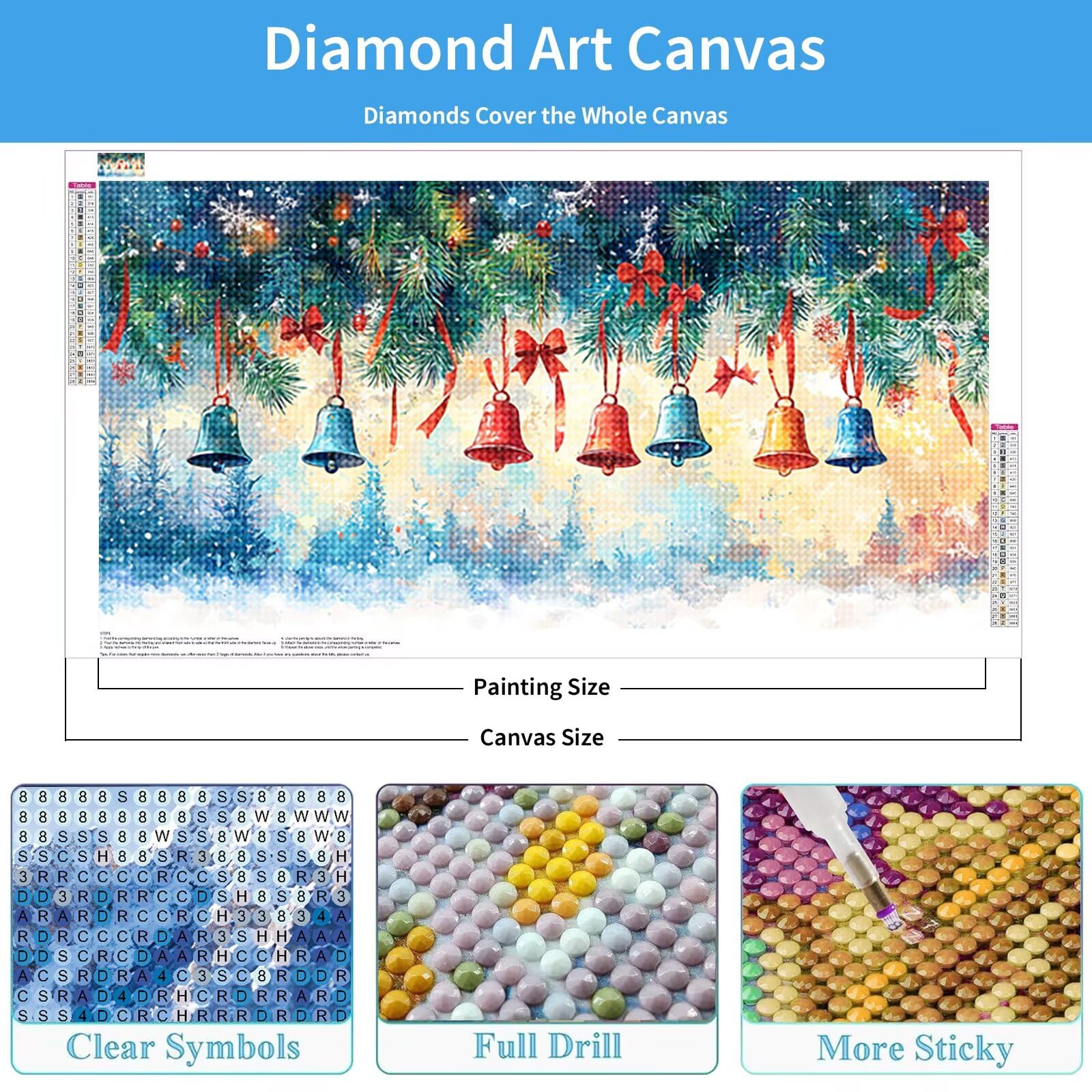 Diamond Painting Weihnachten Diamant Painting Bilder Set 180x90 cm Q0-183