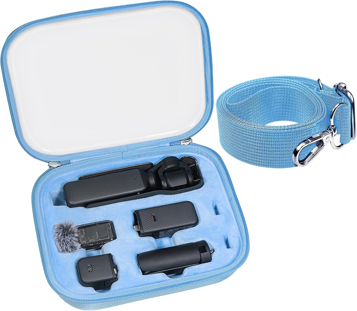 Proket 3 Hard Case for DJI Osmo Pocket 3, Waterproof Shockproof Carrying Case for Creator Combo, Premium Oxford Hard Shell Storage Bag with Partition Organizer & Adjustable Shoulder Strap