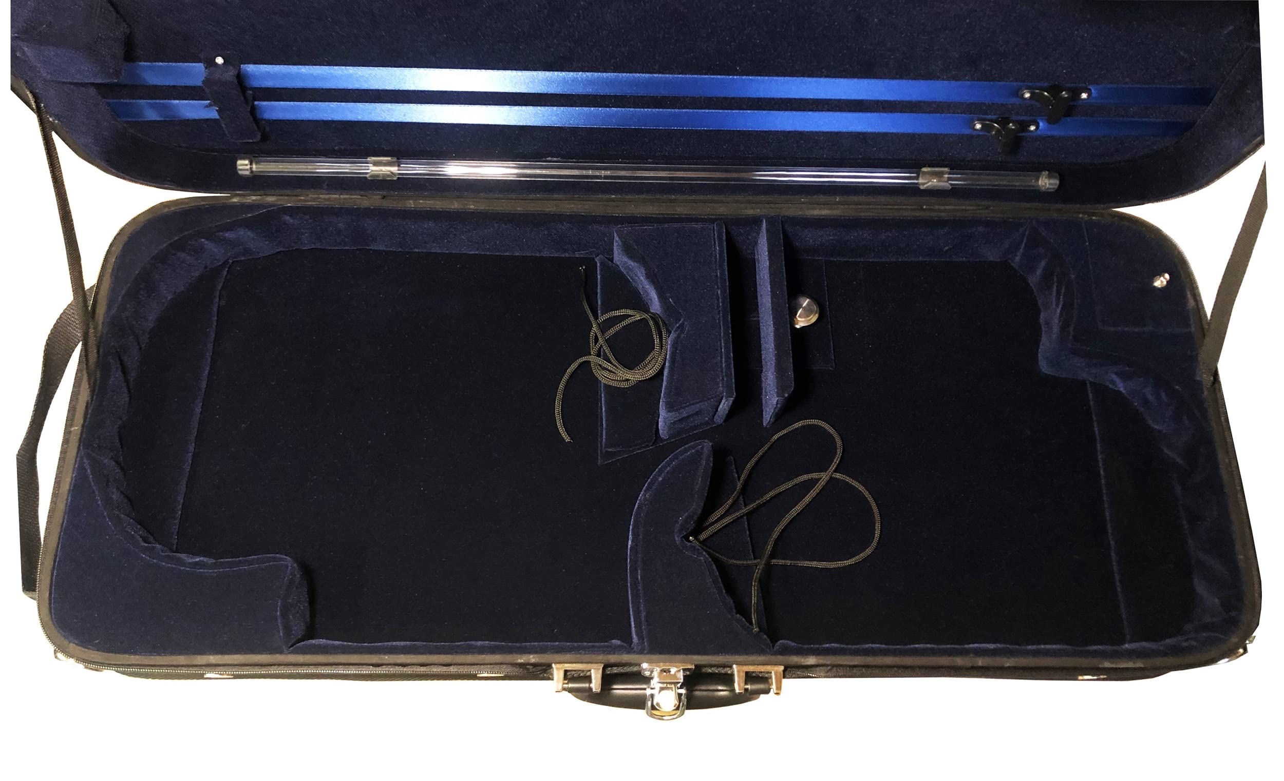 Mezzo-Forte Étui Double pour Violon et Alto 4/4 (jusqu'à 43 cm) - Noir/Bleu Foncé - Cordura