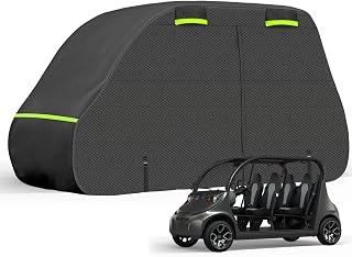 SAPUBK Golf Cart Cover Golf Cart Accessories with Side Door Ziper Compatible with Club Car/EZ-GO/Yamaha for Rain UV Dust Protection All Weather