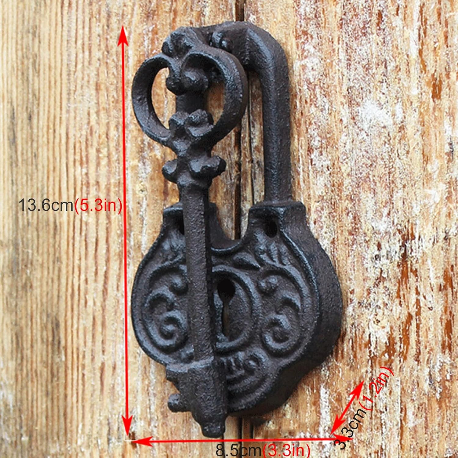 Front Door Knocker Vintage Farmhouse Home Decor Door Knocker Cast Iron Knockers, Vintage Front Door Knockers for Indoor Garden with Screws, Door Knobs Easy to Install