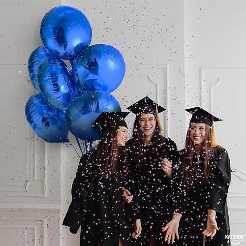 Miniatura 5 de KatchOn, Globos grandes de color azul rey, 18 pulgadas, paquete de 6, globos de aluminio azul, globos metálicos azul rey para decoraciones de fiesta