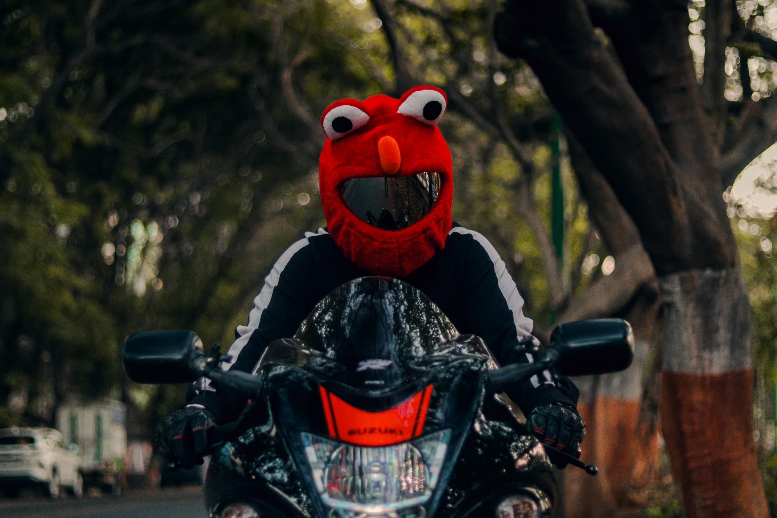 Headdy Gears Red Big Eyes Monster Helmet Cover 2