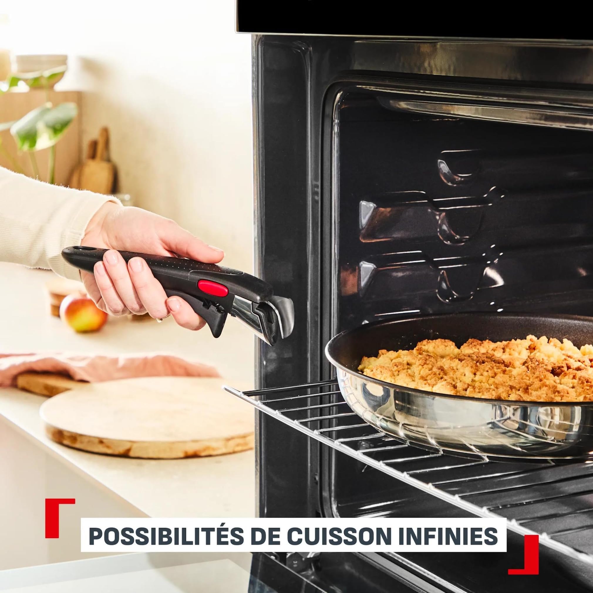 Tefal Comfort Max, Batterie de cuisine 20 pièces, Poêles et casseroles empilables, Design compact, Poignée amovible, L966SK44