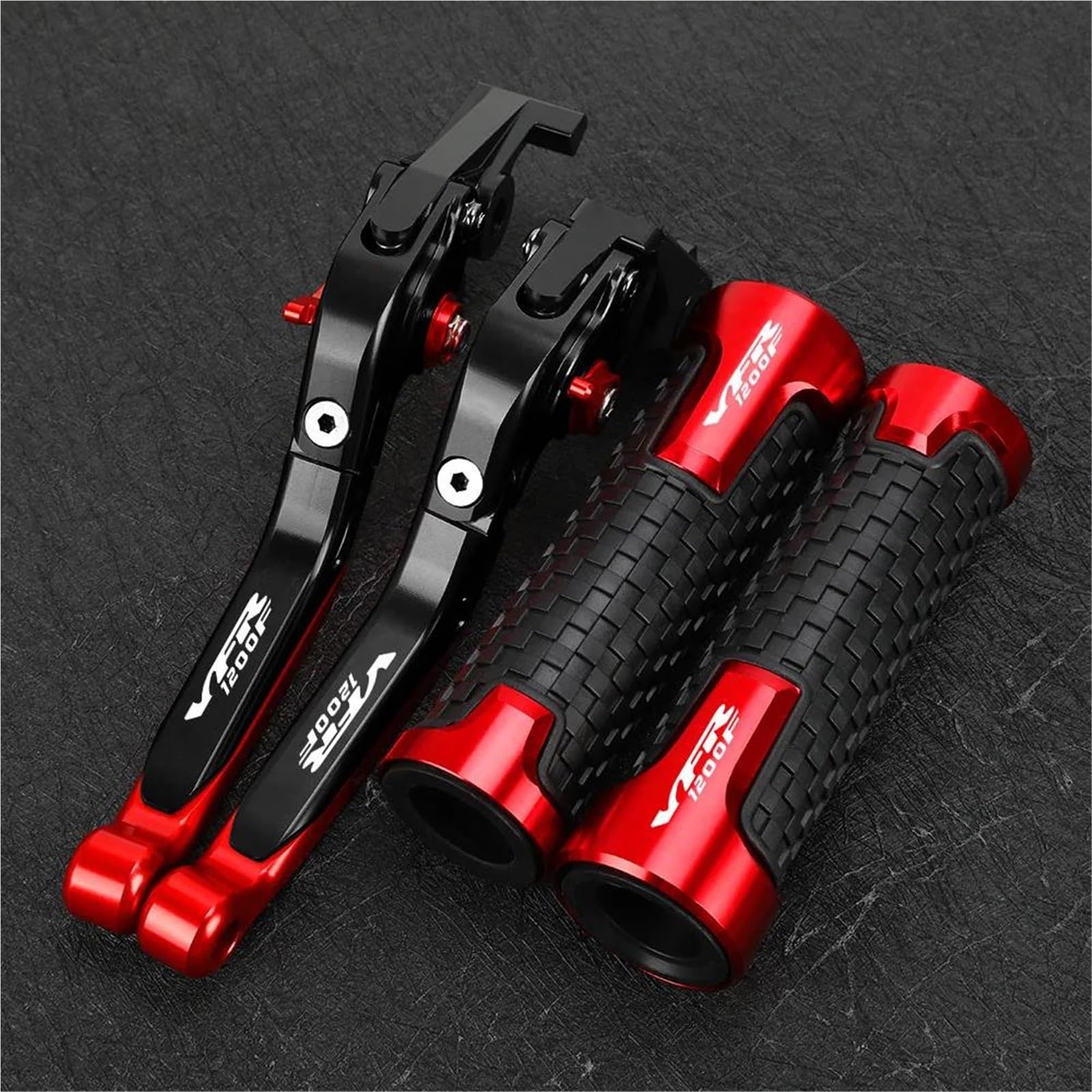 GQUIKGW Replace Control Handles Motorcycle Accessories Adjustable Pivot Brake Clutch Levers for VFR1200F 2010-2016 VFR 1200 F(Red 1)