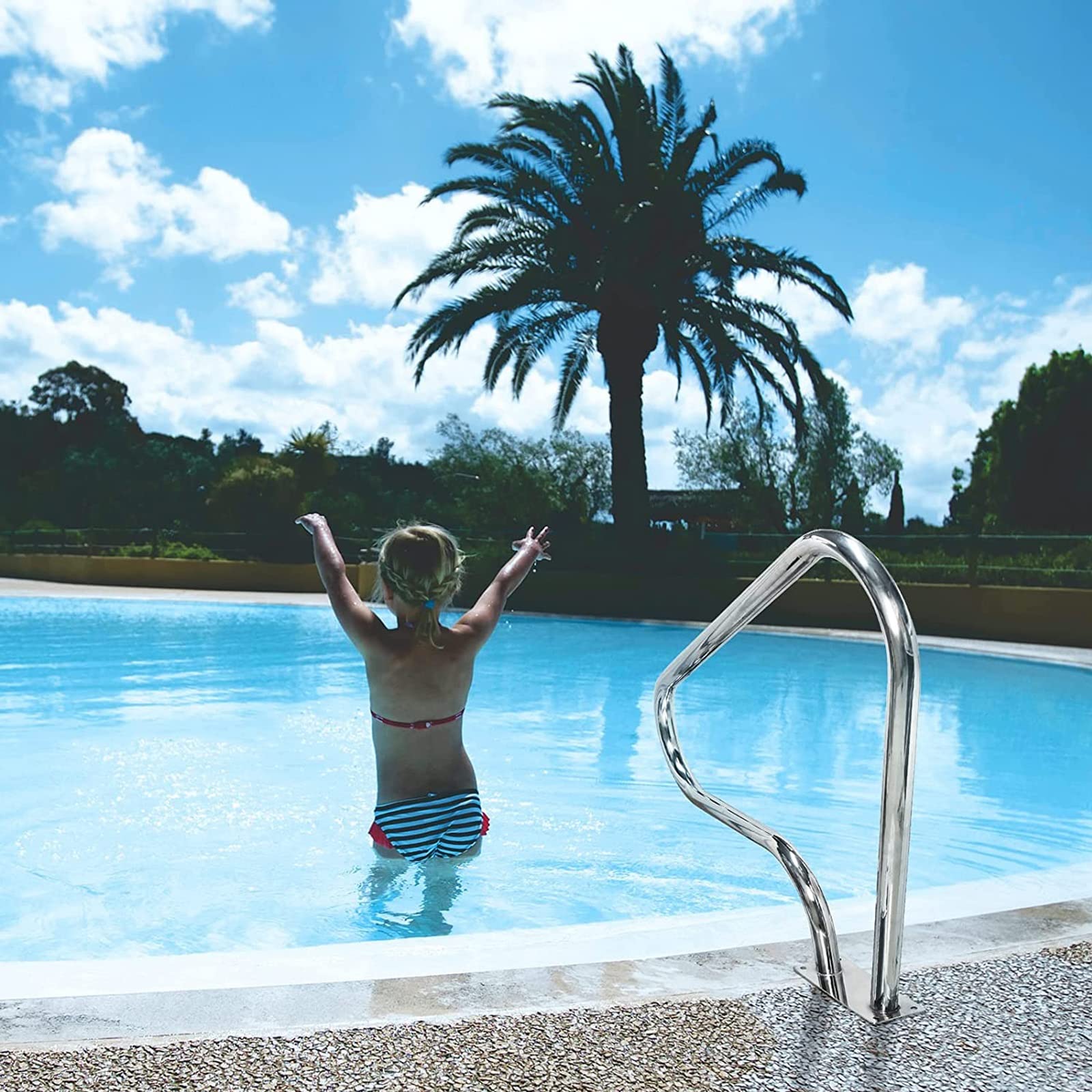 Pasamanos De Seguridad para Piscinas Barandillas para Piscinas, Pasamanos para Piscinas De Acero Inoxidable 304, Baranda De Piscina para Entradas Inclinadas Y Spas (Size : 1 Pack)
