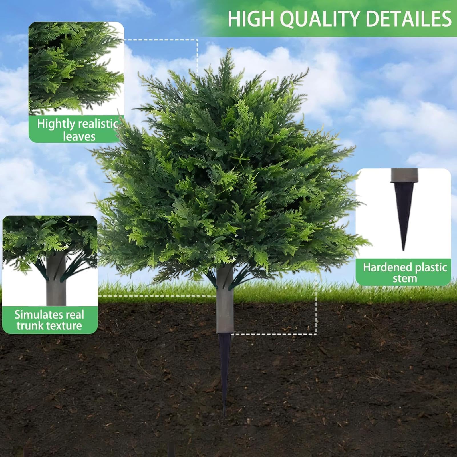 Alberi Topiaria 60 cm Pianta Simulata con Picchetto