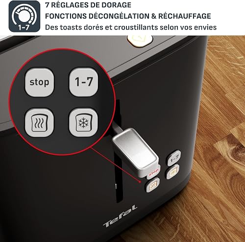Tefal - Smart'n Light - 2-slot toaster with digital display - Black - 4