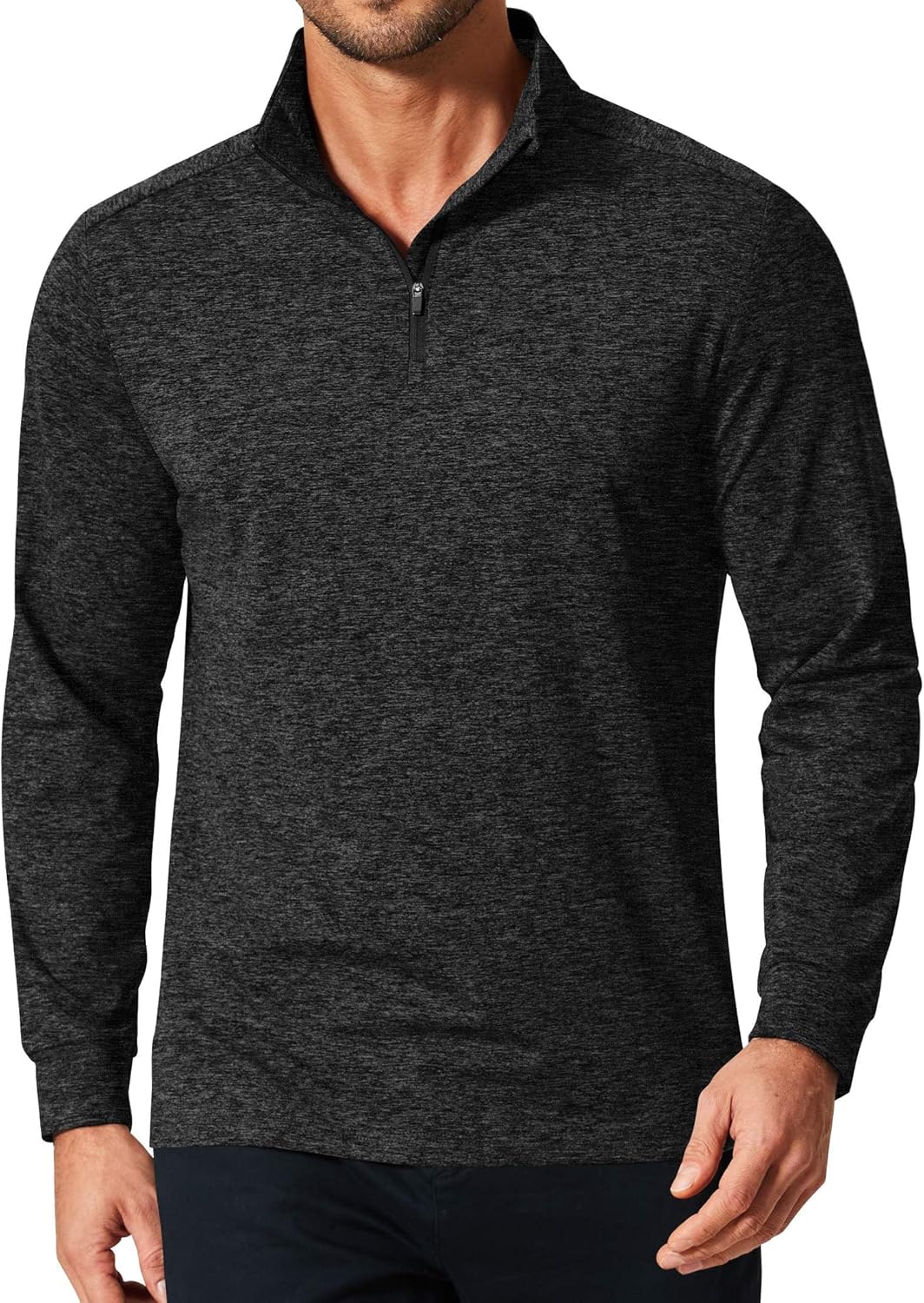 COOFANDY Men's Quarter Zip Shirts Workout Fleece Lined Lightweight Long Sleeve Pullover Sweatshirts