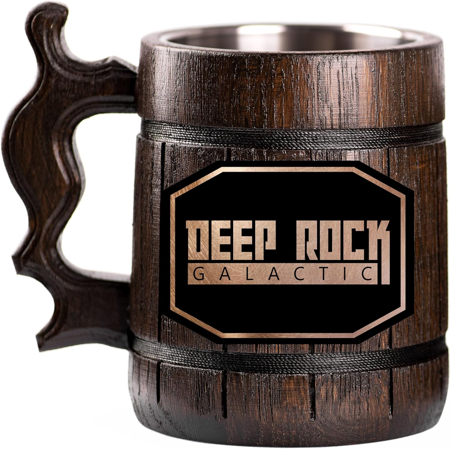 Deep Rock Galactic Beer Mug, DRG Personalized Stein, Wooden Tankard