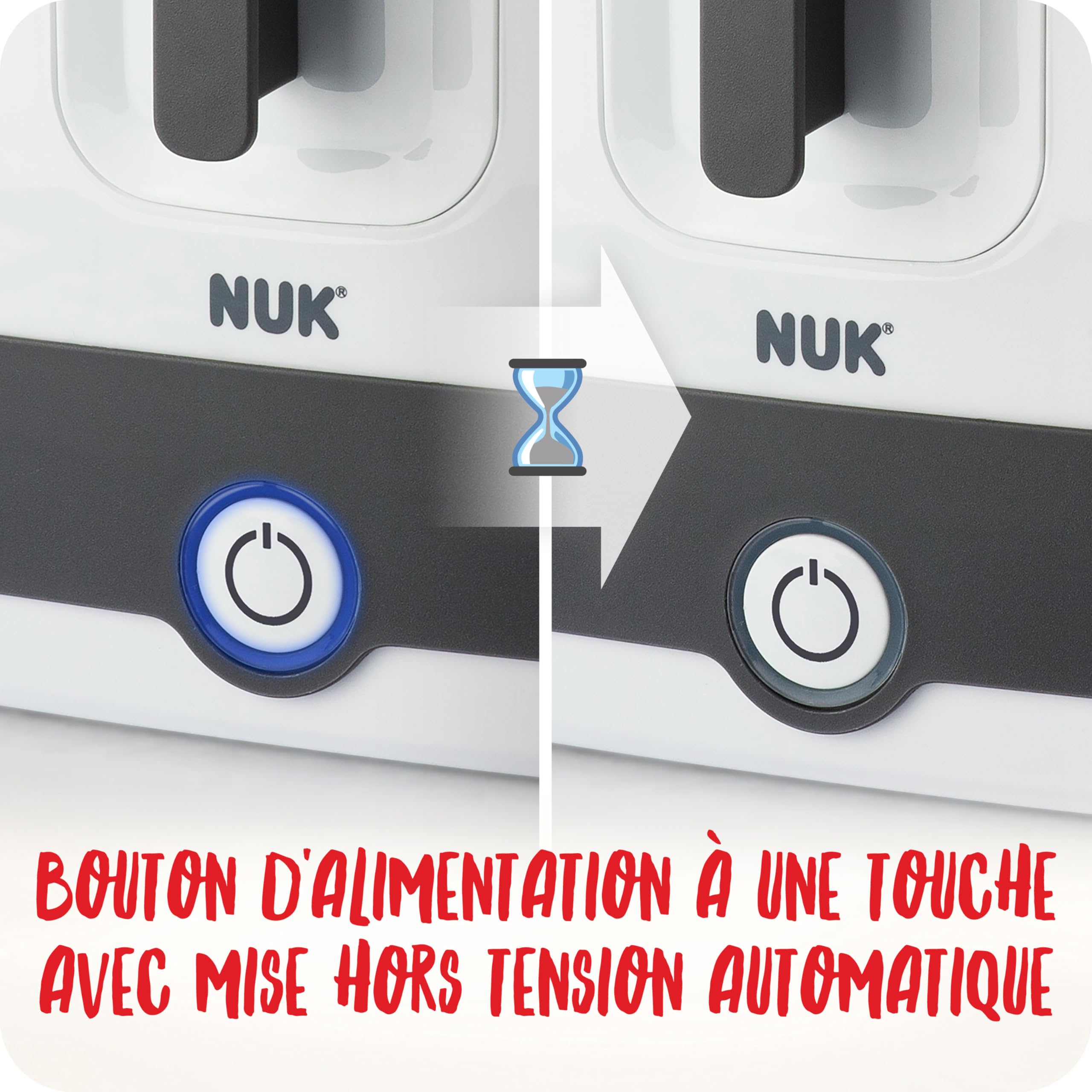 NUK Vario Express Stérilisateur de Biberons | Arrêt Automatique | Jusqu'à 6 Bouteilles + Accessoires en 6 Min